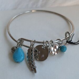 Paparazzi Silver Bracelet with Marble Turquoise Accents